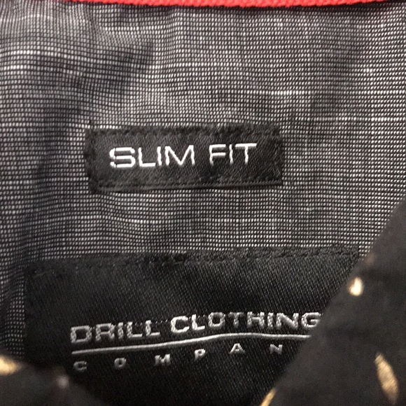 ☯️Drill Clothing Co. Slim Fit Black Button Up Shirt Gold Metallic Ying Yang - Picture 4 of 6